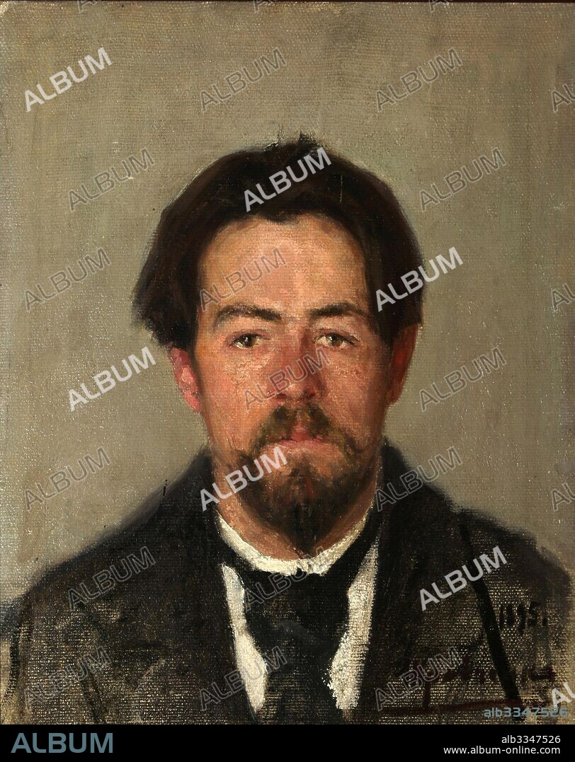 NIKOLAI IVANOVICH KRAVCHENKO. Portrait of the author Anton Chekhov (1860-1904).