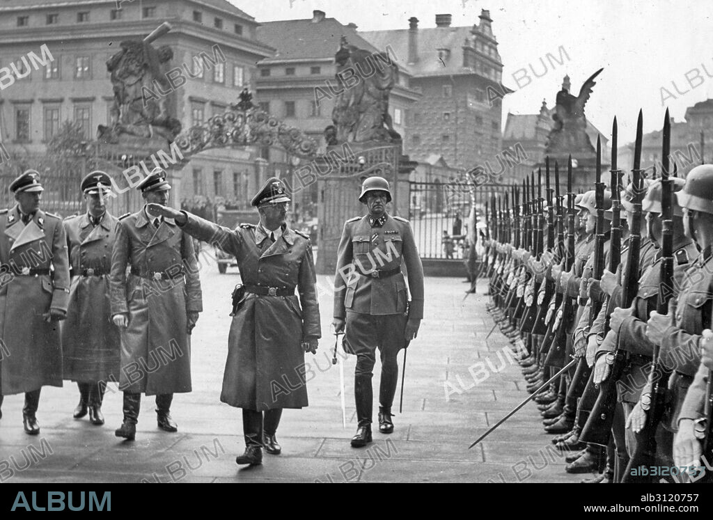 Photograph of Reinhard Tristan Eugen Heydrich (1904-1942) high-ranking German Nazi official during World War Two. Dated 1940.