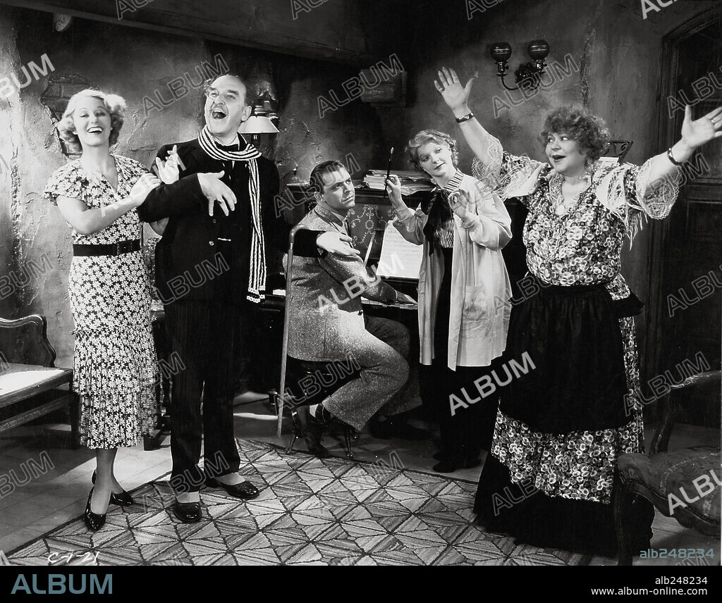 COUNT SEGUROLA, GRACE MOORE, LYLE TALBOT and NYDIA WESTMAN in ONE NIGHT OF LOVE, 1934, directed by VICTOR SCHERTZINGER. Copyright COLUMBIA PICTURES.