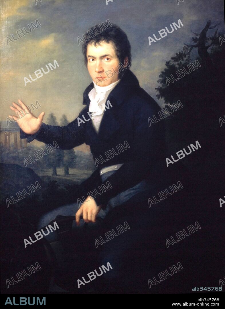 JOSEPH WILLIBRORD MÄHLER. Portrait of Ludwig van Beethoven (1770 - 1827) German composer and pianist, c. 1804, Oil on canvas.