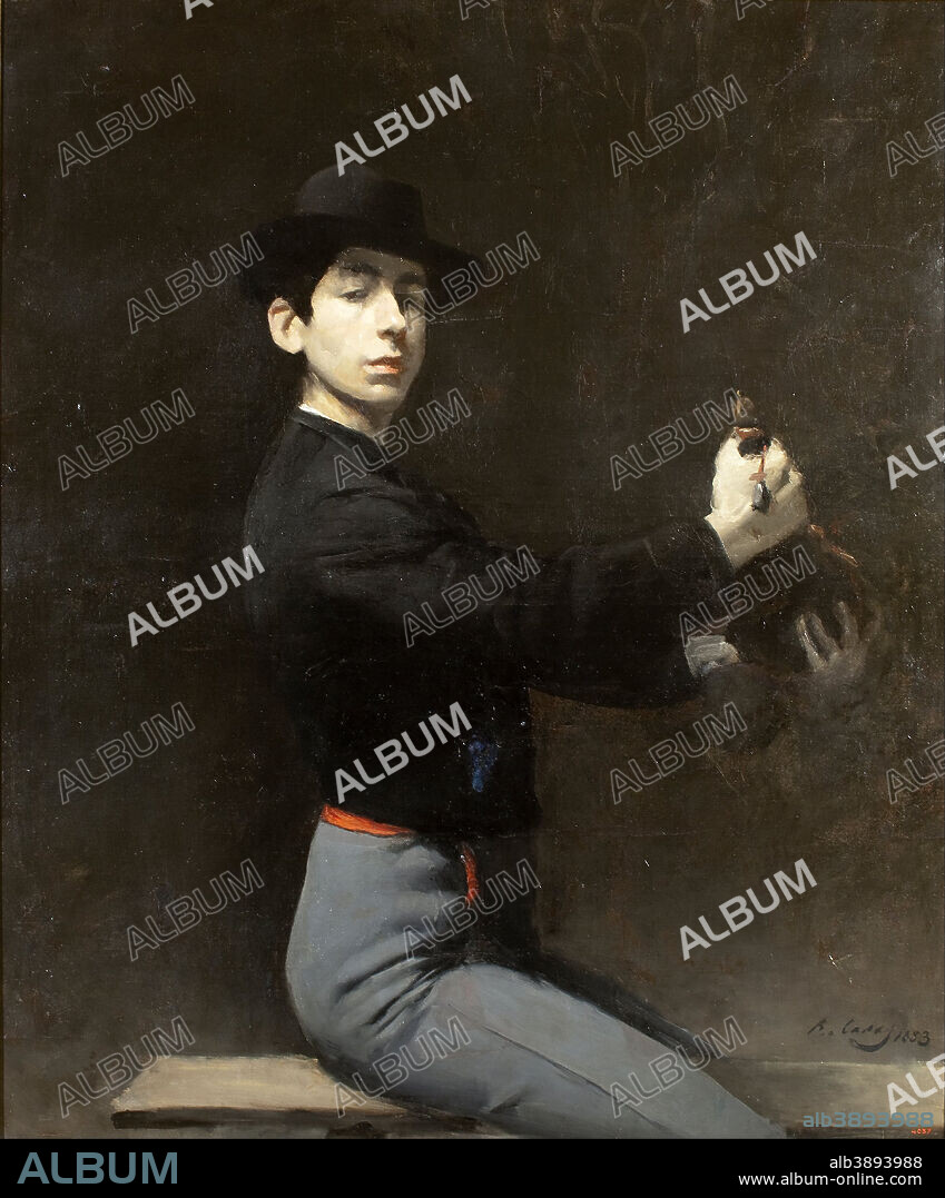 RAMON CASAS I CARBÓ. Self-portrait. Date/Period: 1883. Oil on canvas. Width: 960 cm. Height: 1155 cm.
