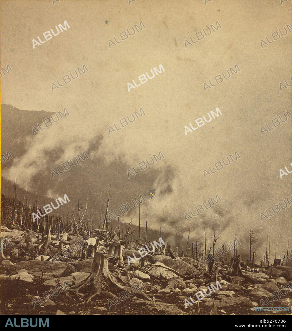 Storm clouds rising from the valley, as seen from Mount Washington., Heywood, John B. (d. 1870 ), New Hampshire, White Mountains (N.H. and Me.).