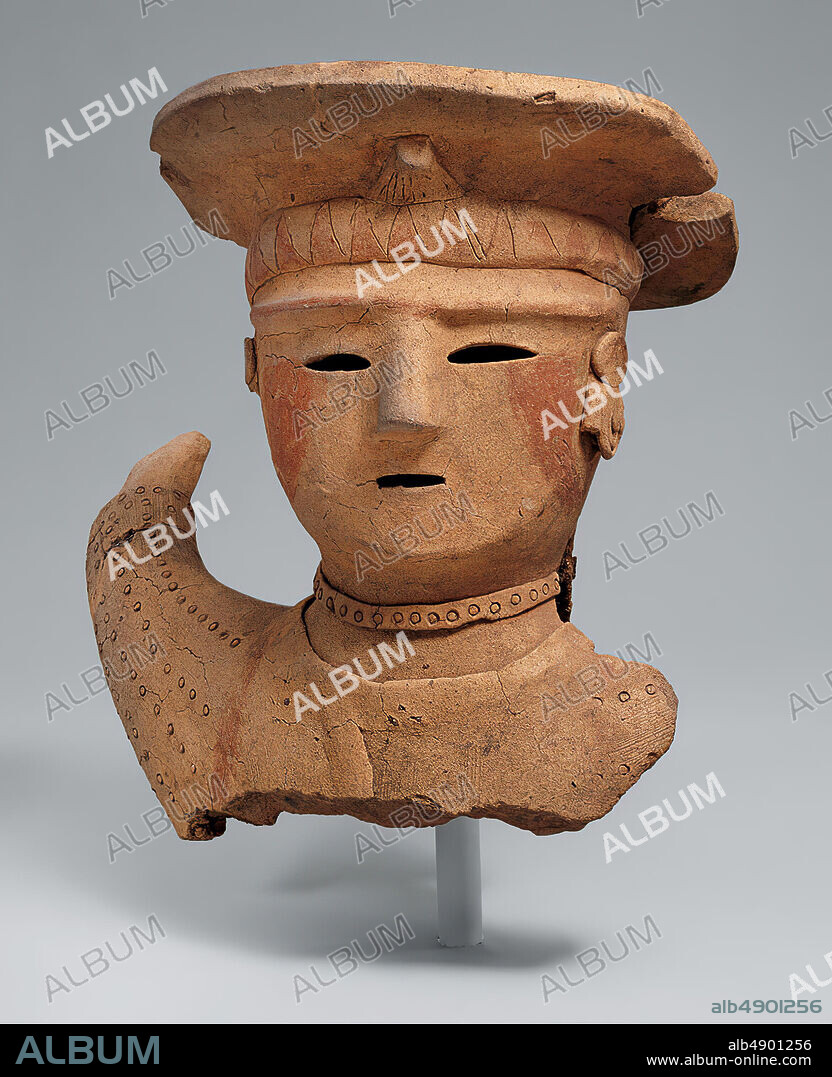 Haniwa (Clay Sculpture) of a Female Shrine Attendant, Japan, Kofun period (ca. 3rd7th century), Date 6th century, Japan, Earthenware with traces of color, H. 12 3/8 in. (31.5 cm), Ceramics.