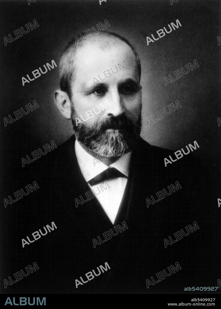 Johannes Friedrich Miescher (August 13, 1844 - August 26, 1895) was a Swiss physician and biologist. Miescher isolated various phosphate-rich chemicals, which he called nuclein (now nucleic acids), from the nuclei of white blood cells in 1869, paving the way for the identification of DNA as the carrier of inheritance. The significance of the discovery, first published in 1871, was not at first apparent, and it was Albrecht Kossel who made the initial inquiries into its chemical structure. Later, Friedrich Miescher raised the idea that the nucleic acids could be involved in heredity. He is also known for demonstrating that carbon dioxide concentrations in blood regulate breathing. He died of tuberculosis in 1895 at the age of 51. No photographer credited, undated.