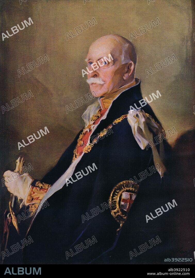 'Prince Arthur, Duke of Connaught and Strathearn' (1850-1942). Member of the British Royal Family and seventh child and third son of Queen Victoria and Prince Albert of Saxe-Coburg and Gotha, 1937. After an original painting by Philip Alexius de Laszlo (1869-1937). From The Studio Volume 115 [The Studio Limited & The Studio Publications Inc., London & New York, 1938].