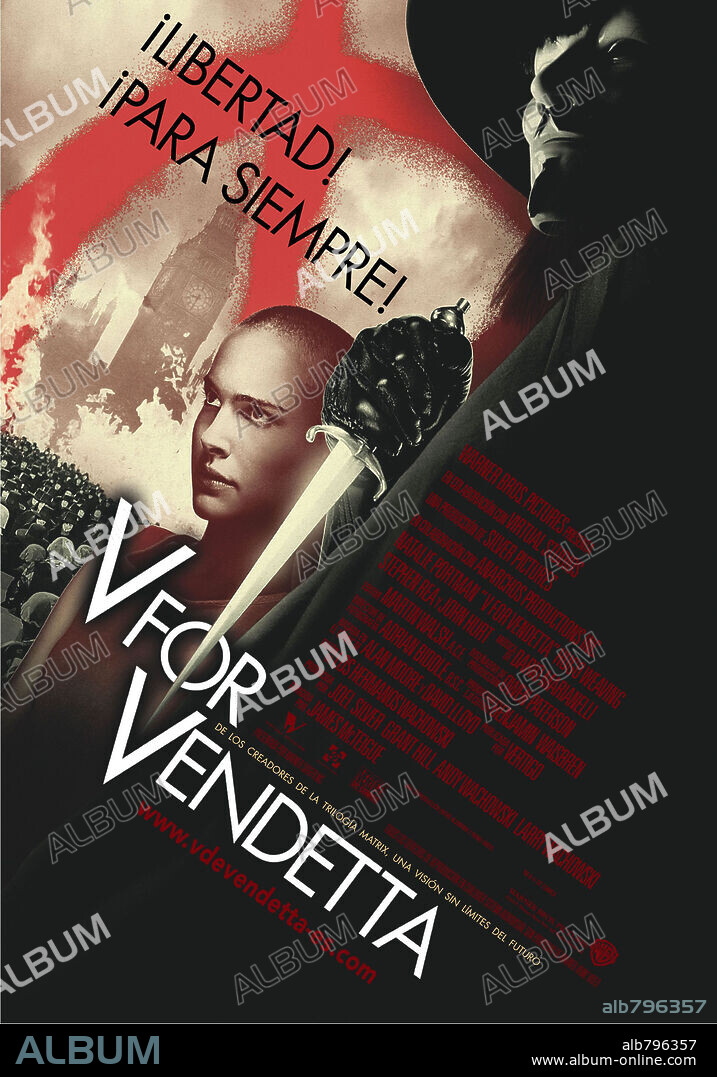 Poster de V DE VENDETTA, 2005 (V FOR VENDETTA), dirigida por JAMES MCTEIGUE. Copyright WARNER BROS.