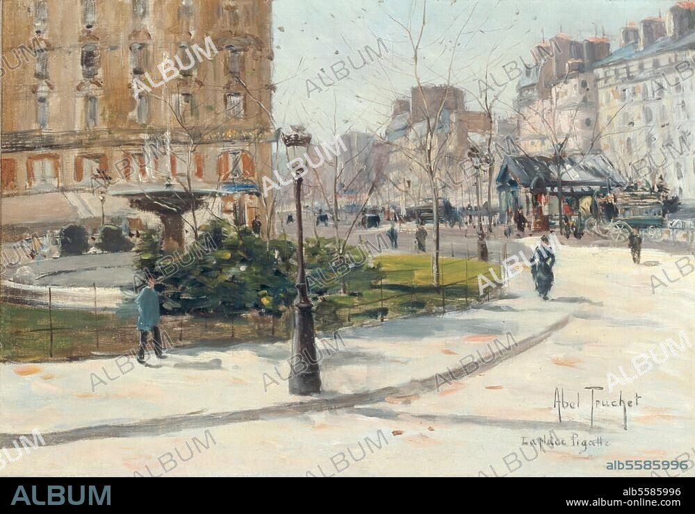 LOUIS ABEL-TRUCHET. Truchet, Abel. 1857-1918. "La Place Pigalle". Oil on canvas, 31 × 45cm. No date. London, Sotheby's. Lot 247, 19/11/97.