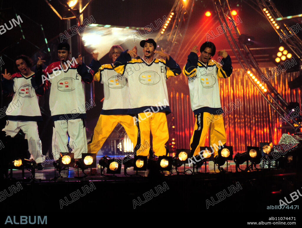 THE BOYZ, German boy group, Florian Fischer, Adel Tawil, Tarek Hussein, Salvatore Di Blasi, Stephane Kroll-Marongiu, at a performance circa 1998.