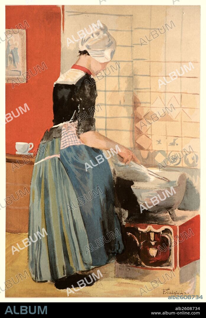 Ferdinand Luigini (aka Ferdinand-Jean Luigini, French, 1870 - 1943). The Servant (La Servante), ca. 1899. Collotype of a watercolor on wove paper. Sheet: 405 mm x 308 mm (15.94 in. x 12.13 in.).