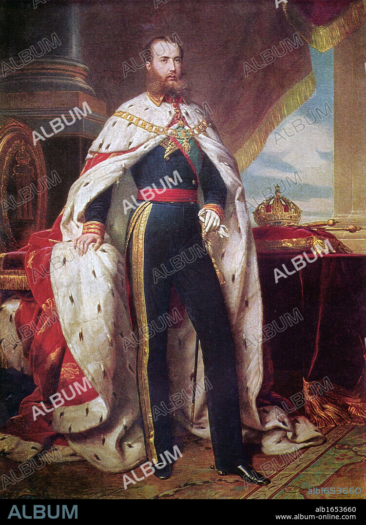 Emperor Maximilian I of Mexico:  Maximilian (1832-1967) was born Archduke Ferdinand Maximilian Joseph of Austria and was proclaimed Emperor of Mexico on 10 April 1864 with the backing of Napoleon III of France. Few foreign government recognised his regime, which was also the case with Mexican liberals.  The ensuing conflict ended with the Emperor's execution. Portrait by the German painter Franz Xavier Winterhalter, 1864.