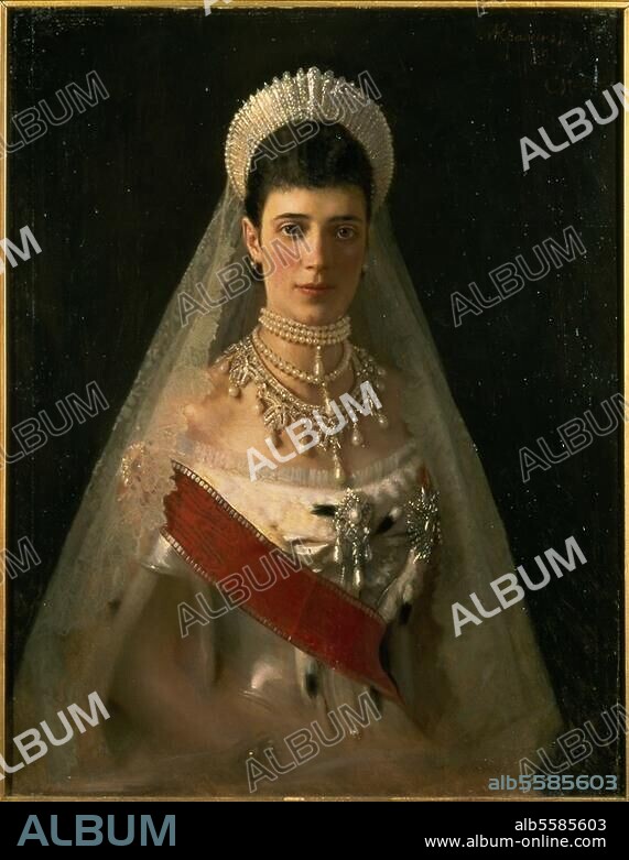 IVAN NIKOLAYEVICH KRAMSKOY. Maria Feodorovna, Empress (Alexander III) of Russia, born Princess Dagmar of Denmark; Copenhagen 26.11.1814 - ibid. 3.10.1928. Portrait. Painting, 1882, by Ivan Nikolaievich Kramskoi (1837-1887). Oil on canvas, 90 × 72cm. St Petersburg, Russian State Museum.