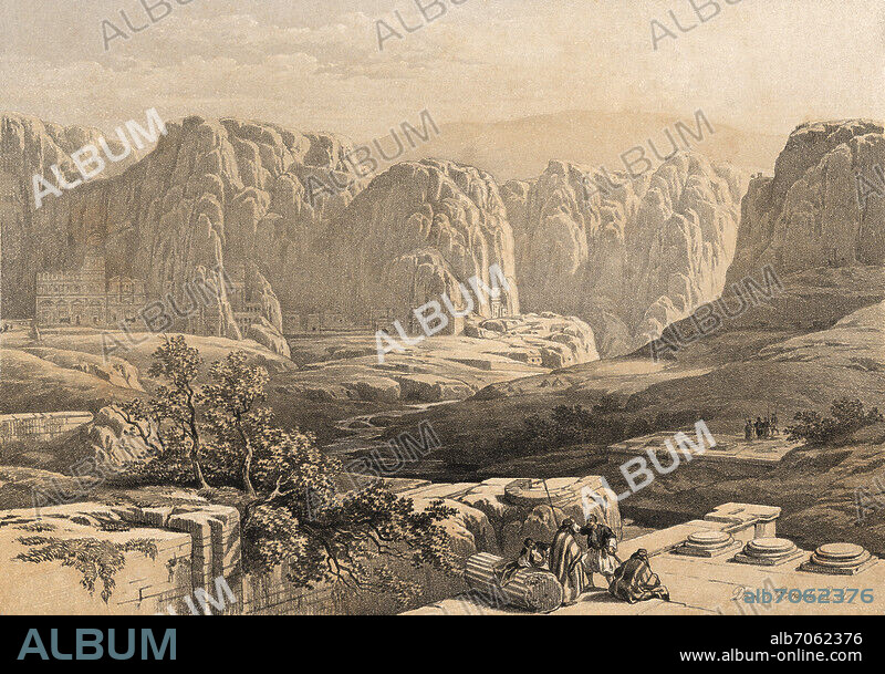 DAVID ROBERTS. Site of Petra (Jordan). Ca. 1845.