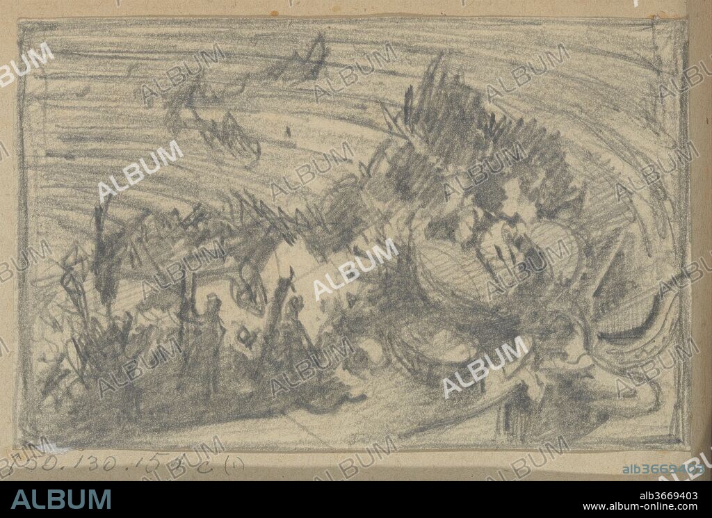 Sketch related to "Rehearsal of the Pasdeloup Orchestra at the Cirque d'Hiver" (from Album). Artist: John Singer Sargent (American, Florence 1856-1925 London). Dimensions: 3 3/8 x 5 3/8 in. (8.6 x 13.7 cm). Date: ca. 1876.