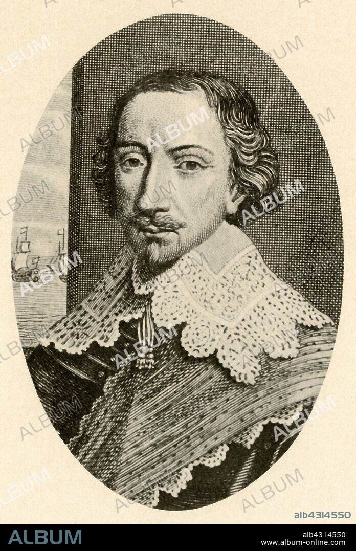 'Portrait of Sir John Pennington, showing English armour and Vandyke collar. Reign of Charles I.', c1610-1630, (1937). John Penington (1584-1646), English admiral and  vice-admiral under Sir Walter Raleigh.  From "History of American Costume - Book One 1607-1800", by Elisabeth McClellan. [Tudor Publishing Company, New York, 1937].