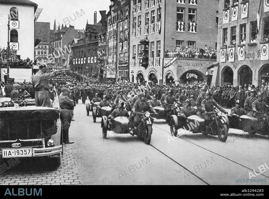 Adolf Hitler at parade in Munich - November 9, 1935.