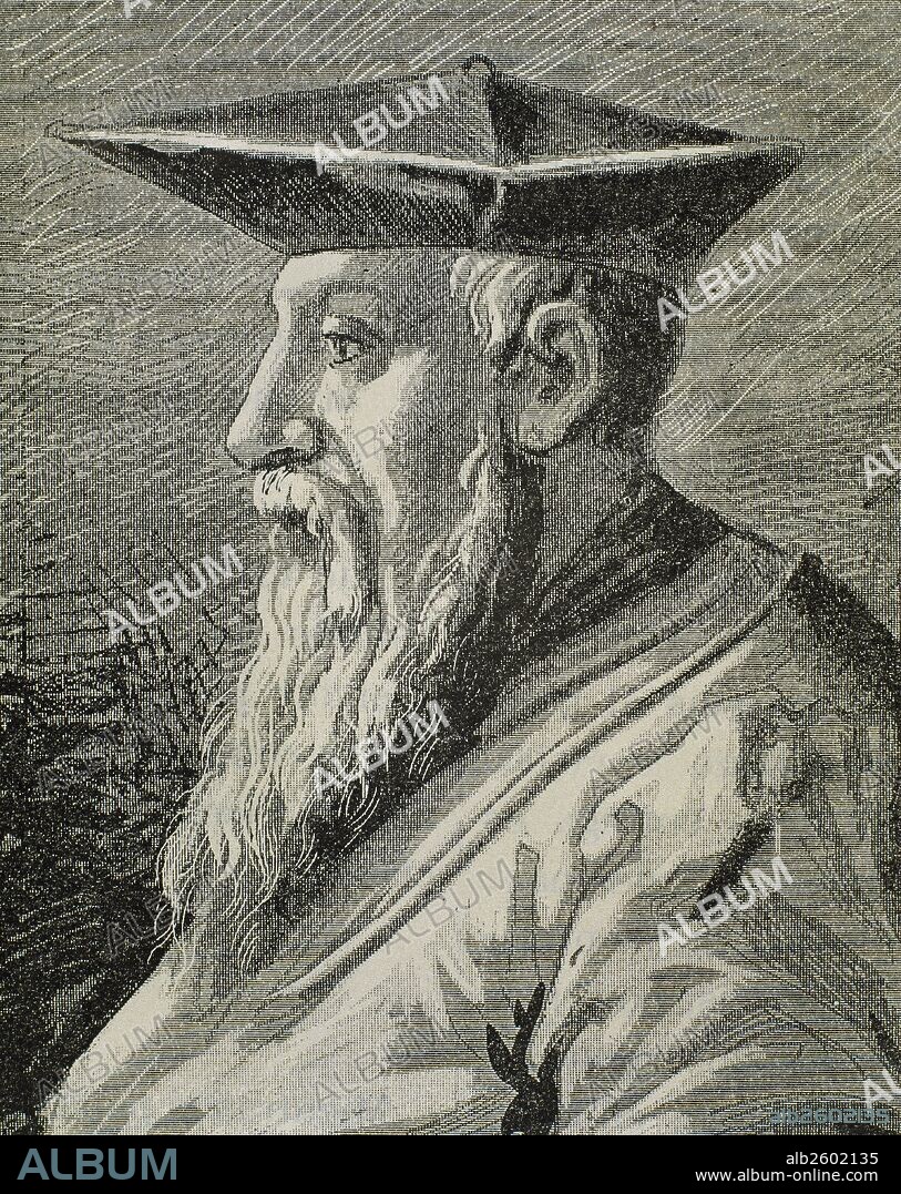 DORIA, Andrea (Oneglia, 1466-Génova, 1560). Almirante genovés. Comenzó su carrera militar como mercenario en las Cortes de Urbino y de Inocencio III y al servicio de Francia hasta que levantó el bloqueo naval de Nápoles favoreciendo a Carlos V. Sirvió al Papa Clemente VII y a España. Grabado de "Historia de España" (1882) .