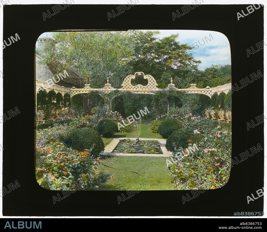 FRANCES BENJAMIN JOHNSTON. Lathrop Colgate house, Bedford Village, New York, 1921. Landscape: Edith Leonard (Mrs. Lathrop) Colgate, probable landscape gardener.