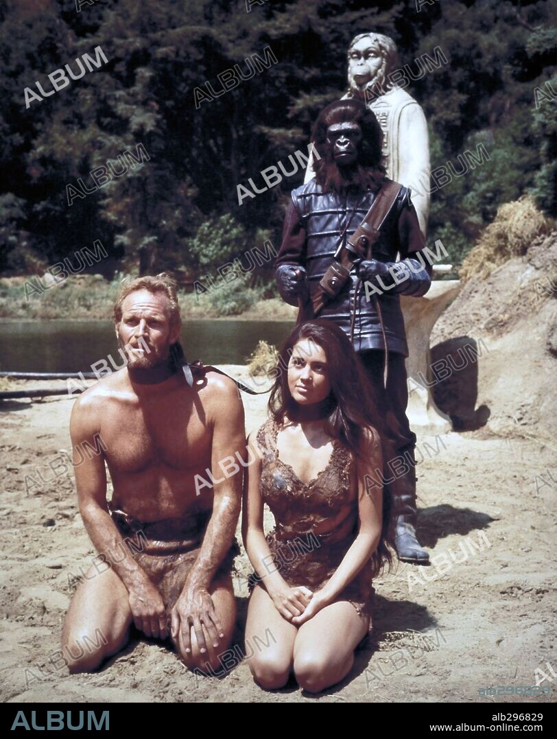 CHARLTON HESTON and LINDA HARRISON in PLANET OF THE APES, 1968, directed by FRANKLIN J. SCHAFFNER. Copyright 20TH CENTURY FOX.