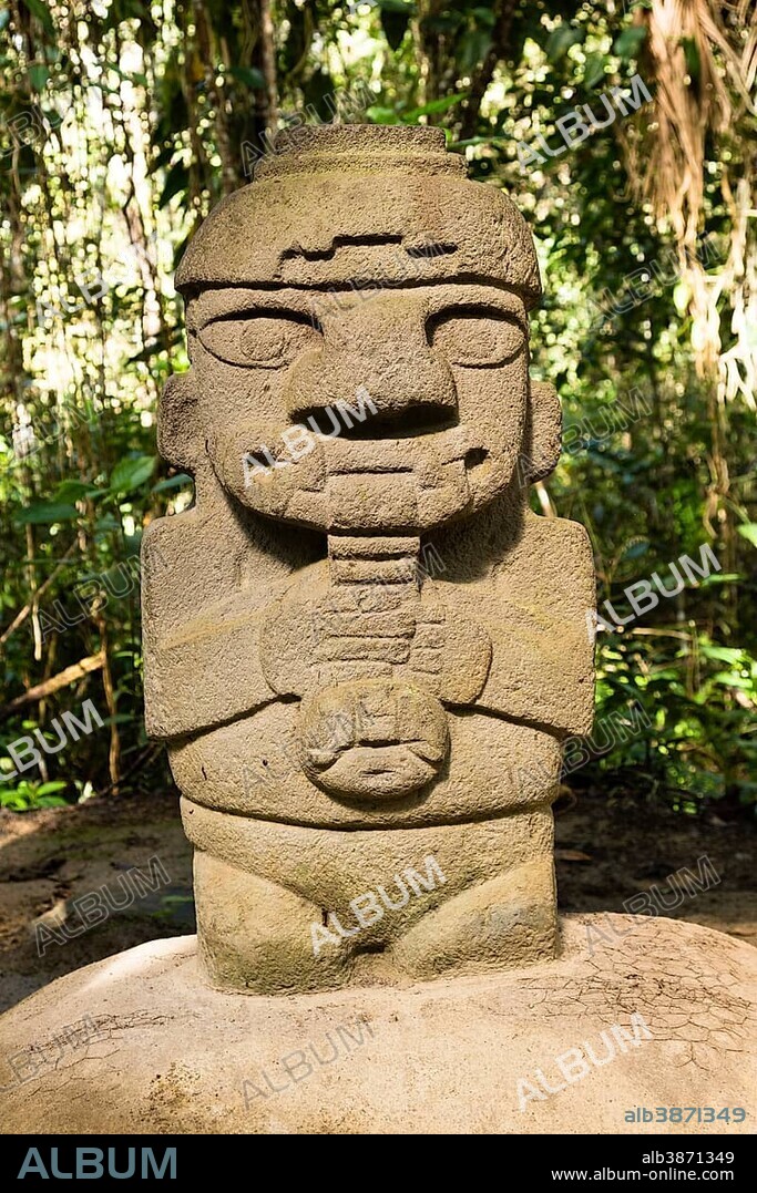 Pre-Colombian Funeral Sculptures of San Agustin, megalith, Parque Archeologico, San Agustin, Huila, Colombia