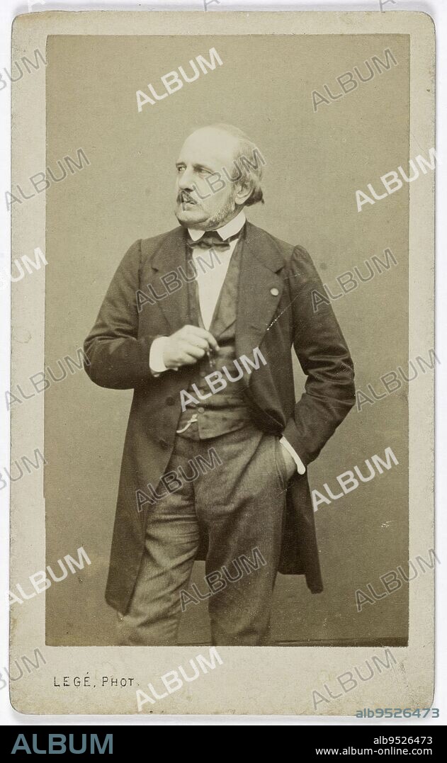 Portrait of Auguste Dumont (Augustin Alexandre Dumont, dit), (1801-1884), (sculptor), Legé, Georges Mathurin, Photographer, Before 1884, 2nd half of the 19th century, Graphic Arts, Photography, Albumen print, Dimensions of the work: Height: 9.1 cm, Width: 5.4 cm.