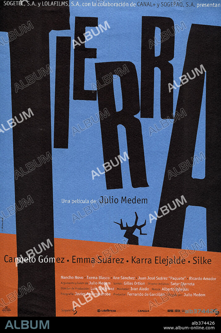Poster de TIERRA, 1996, dirigida por JULIO MEDEM. Copyright SOGETEL/LOLAFILMS.