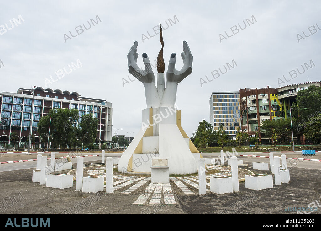Monument on the Triumph Boulevard of Libreville, Gabon, Africa.