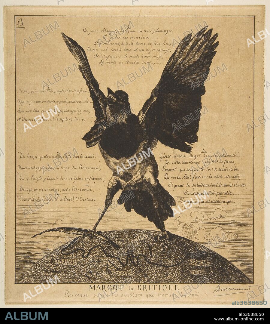Margot la Critique. Artist: Félix Bracquemond (French, Paris 1833-1914 Sèvres). Dimensions: Sheet: 16 15/16 × 13 11/16 in. (43.1 × 34.8 cm)
Plate: 9 3/8 × 8 1/8 in. (23.8 × 20.7 cm). Date: 1854.