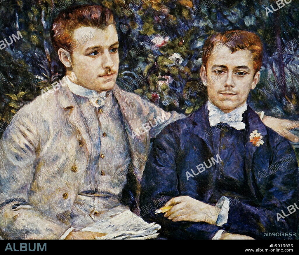 Painting titled 'Charles and George Durand-Ruel' by Pierre-Auguste Renoir (1841-1919) a French artist of the Impressionist style. Dated 19th Century.