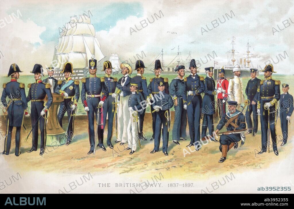 'The British Navy, 1837-1897', (early 20th century). A print from a supplement of The Army and Navy Gazette, (London).