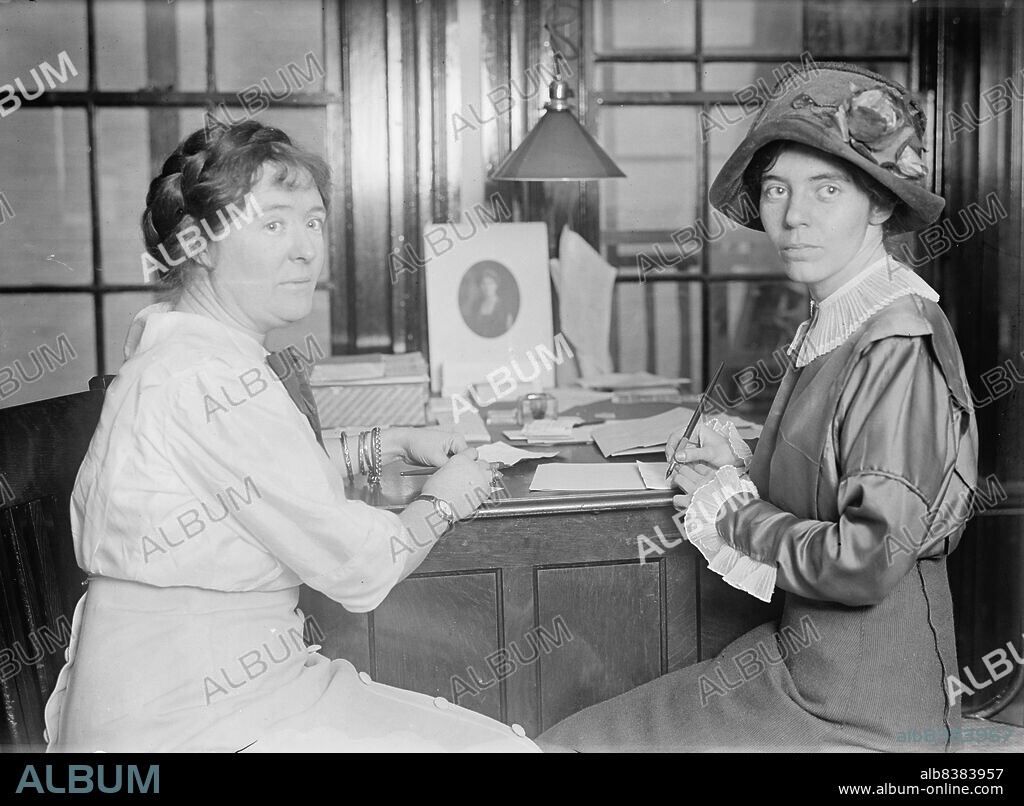 HARRIS & EWING. Alice Paul, 1913. [Alice Stokes Paul (right) was an American Quaker, suffragist, feminist, and women's rights activist, and one of the main leaders and strategists of the campaign for the Nineteenth Amendment to the U.S. Constitution, which prohibits sex discrimination in the right to vote].