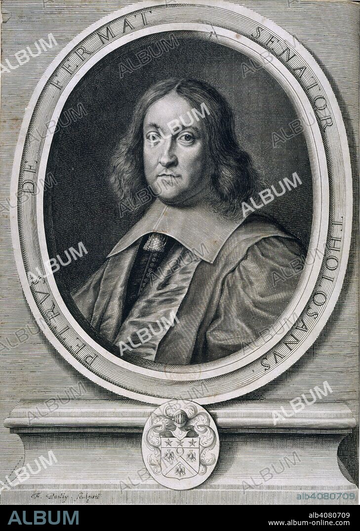 Pierre de Fermat. Varia opera mathematica ... Accesserunt select: qu. Tolos:, 1679. Pierre de Fermat (1601-1665). French mathematician. Portrait. Famous for his 'last theorem'.  Image taken from Varia opera mathematica Accesserunt select: qu:dam ejusdem epistol:, vel ad ipsum a plerique doctissimis viris de rebus ad mathematicas disciplinas aut physicam pertinentes script:.  Originally published/produced in Tolos:, 1679. . Source: 49.g.11, frontispiece.