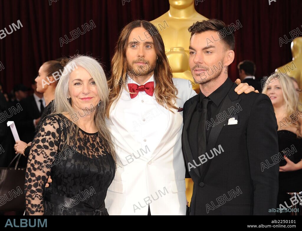 March 2, 2014 - Hollywood, California, U.S. - Actor JARED LETO (C), with his mom CONSTANCE LETO, and brother musician SHANNON LETO attend arrives at the 86th Academy Awards held at the Dolby Theater. 02/03/2014