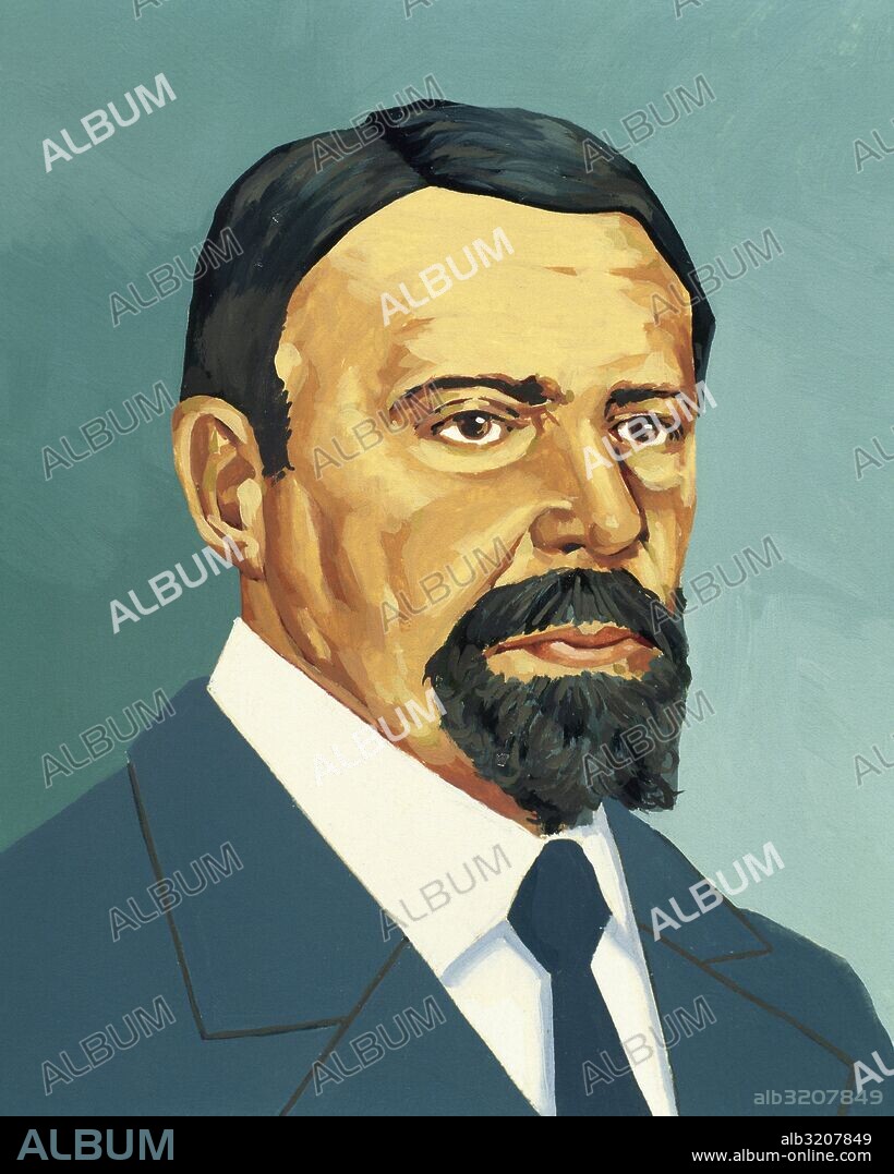 Max Weber (1864-1920). German sociologist, philosopher, jurist and political economist. Portrait. Watercolor.