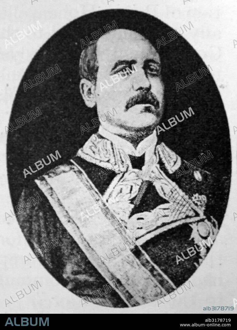 Portrait of Prime Minister Francisco Serrano, 1st Duke of la Torre of Spain (1810-1885) Count of San Antonio, Spanish marshal, and statesman. Dated.