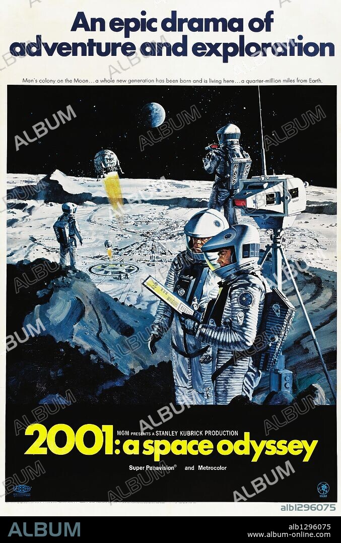 Poster de 2001: UNA ODISEA DEL ESPACIO, 1968 (2001: A SPACE ODYSSEY), dirigida por STANLEY KUBRICK. Copyright M.G.M.