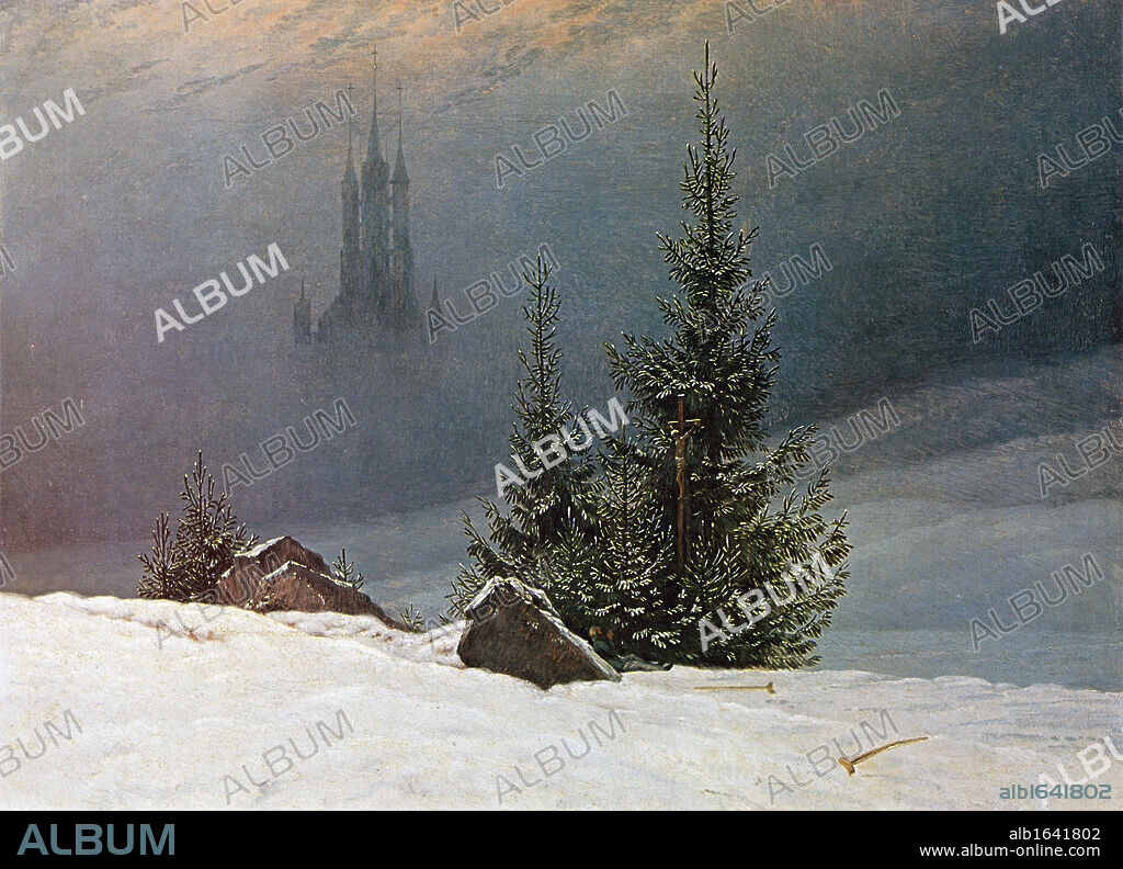 German Romantic artist Caspar David Friedrich (1774-1840). Winter Landscape with Church 'Winterlandschaft mit Kirche' 1811 Oil on canvas.'Dortmund Museum fur Kunst und Kulturgeschichte.