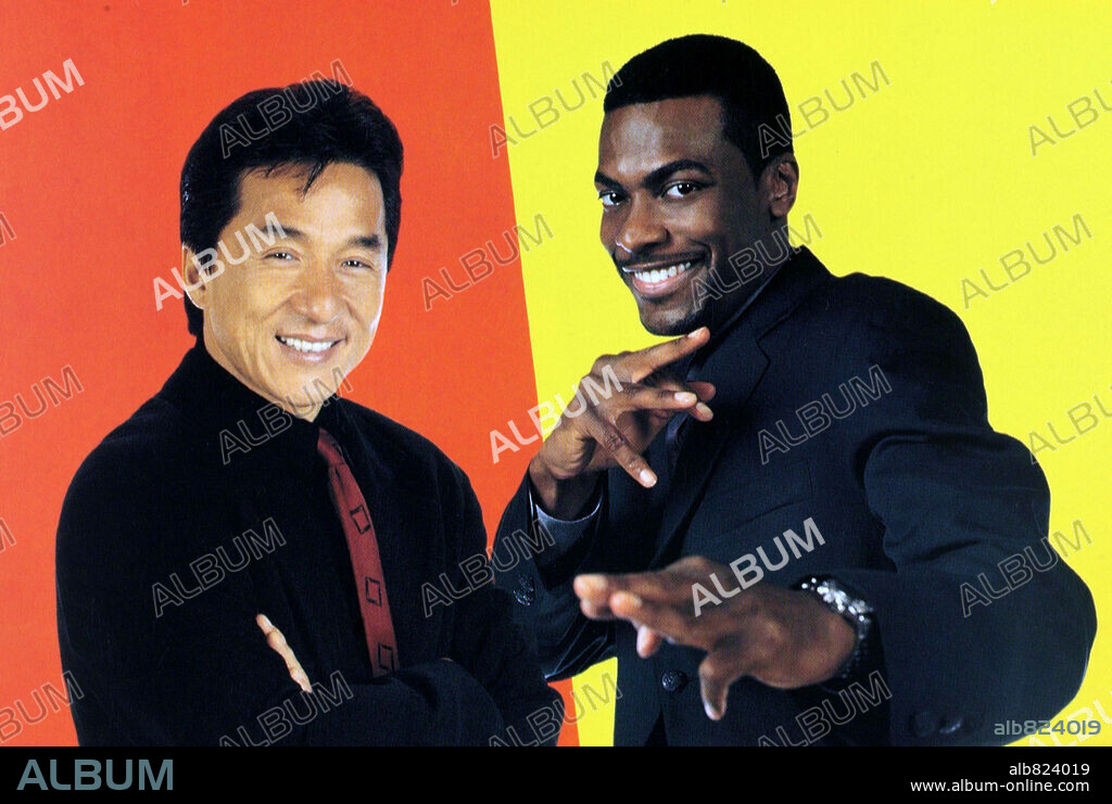 CHRIS TUCKER and JACKIE CHAN in RUSH HOUR, 1998, directed by BRETT RATNER. Copyright NEW LINE CINEMA.