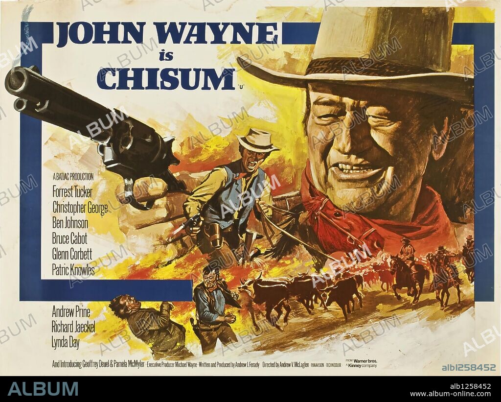 Poster of CHISUM, 1970, directed by ANDREW V. MCLAGLEN. Copyright WARNER/BATJAC.