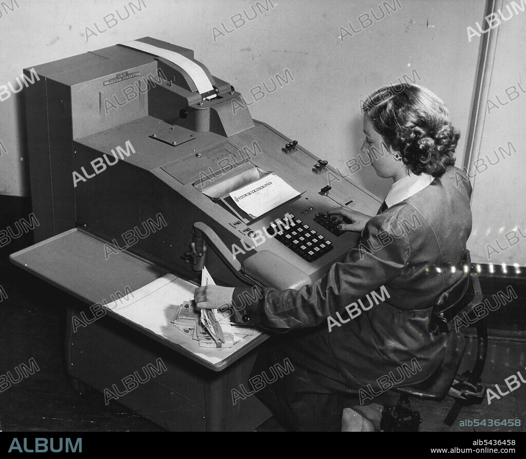 Proof Machine Bank of N.S.W., Sydney. This unique machine has just been installed at the head office of the Bank of New South Wales in Sydney. Known as a Proof machine it is the first of its particular kind3 in Australasia. Its installation with an £ sd keyboard is the first in the world. Built in Germany the machine has a great value in business systems. It will be used at first to help in sorting and listing the great quantities of cheques passing through the bank's main clearing offices.