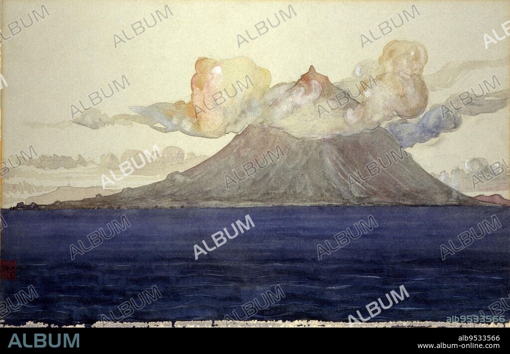 CASS GILBERT. Mt. Pico, Azores Islands. Date: 1905. watercolor and pencil on paper.