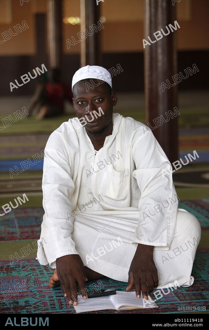 Muslim in a Lome mosque, Lome, Togo, West Africa, Africa.