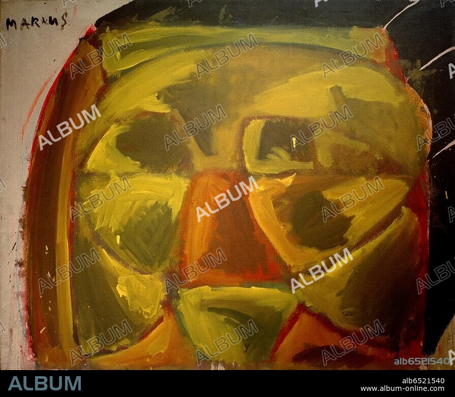 MARKUS LUEPERTZ. Lüpertz, Markus geb. 1941. "Dithyrambe", 1964. Leimfarbe auf Leinwand, 88 × 106 cm. Kunsthandel.