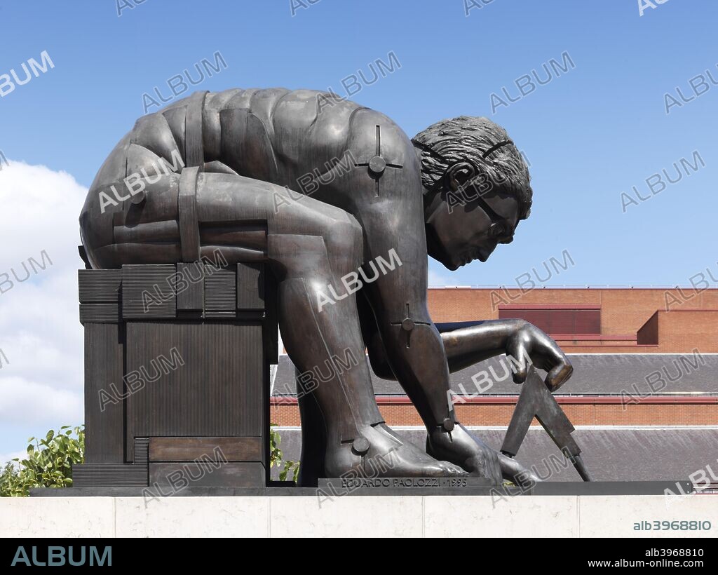 'Newton after Blake', sculpture by Eduardo Paolozzi, British Library, 98 Euston Road, London, 2015.