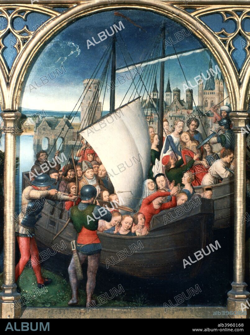 'St Ursula Shrine, Martyrdom', 1489. The Reliquary of St Ursula, Memling Museum, Sint-Janshospitaal, Bruges.