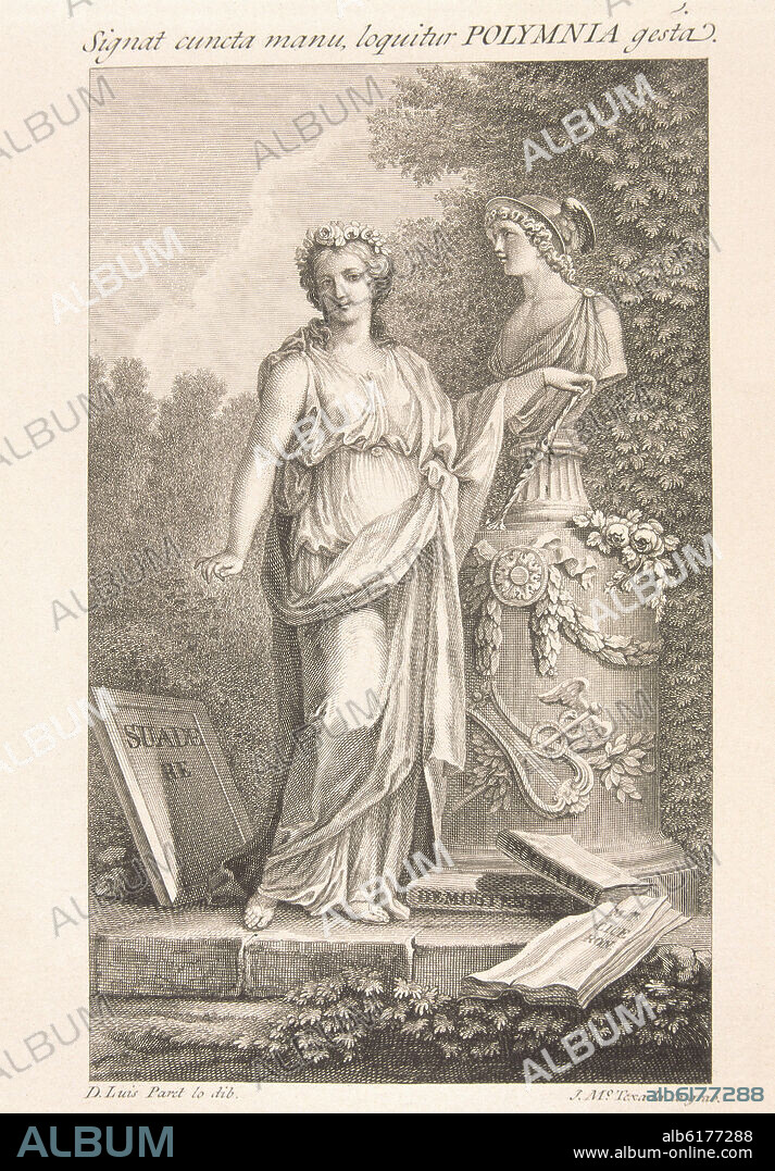 LUIS PARET Y ALCAZAR (1746-1799). POLIMNIA MUSA DEL CANTO Y LA RETORICA - GRABADO REALIZADO POR J M TEJADA - S XIX.