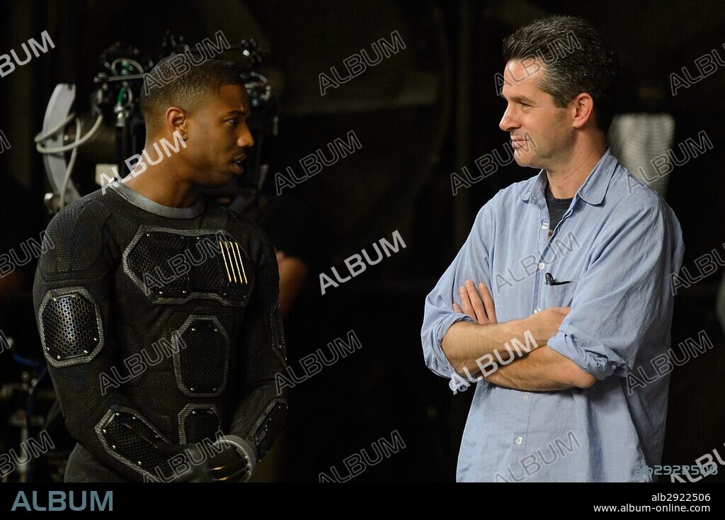 JOSH TRANK y MICHAEL B. JORDAN en LOS CUATRO FANTÁSTICOS, 2015 (FANTASTIC FOUR), dirigida por JOSH TRANK. Copyright TWENTIETH CENTURY FOX.