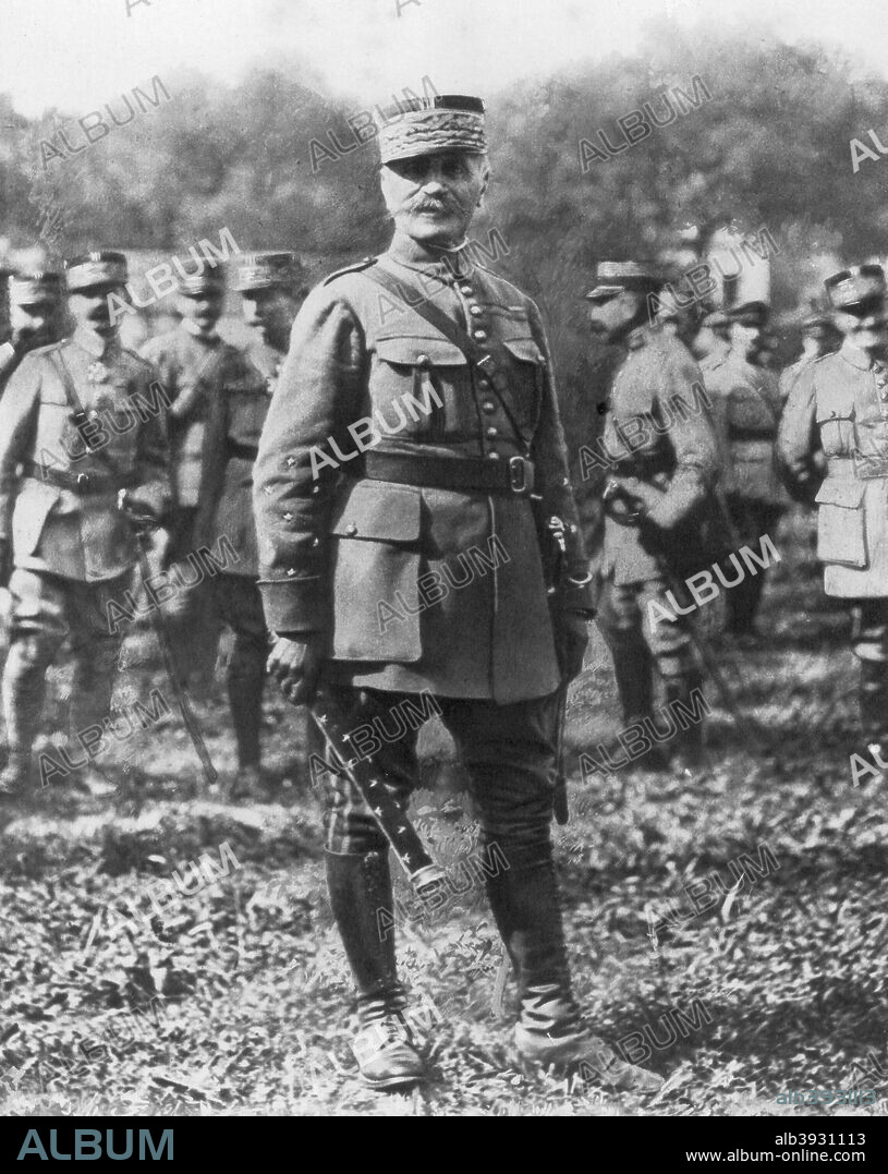 Ferdinand Foch, French general and Allied Supreme Commander in World War I, 1918. Foch (1851-1929) was chosen as supreme commander of the Allied armies on 26 March, 1918, five days after the start of the German Spring Offensive, which threatened to end the war in Germany's favour. In July 1918 Foch stopped the German advance at the Second Battle of the Marne, finally turning the tide of the war decisively in the Allies' favour, for which he was made a Marshal of France.