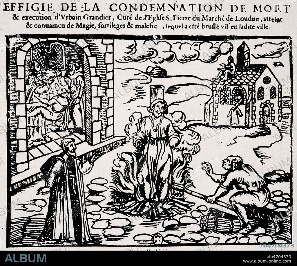 Urbain GRANDIER (1590-1634) cure de Loudun execute en 1634 pour avoir ensorceller les Ursulines de Loudun. Credit: Collection KHARBINE-TAPABOR.