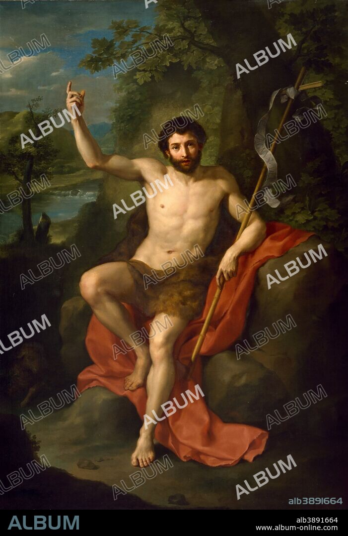 ANTON RAPHAEL MENGS. Saint John the Baptist Preaching in the Wilderness. Date/Period: Probably 1760s. Painting. Oil on canvas. Height: 214.6 cm (84.4 in); Width: 148 cm (58.2 in).