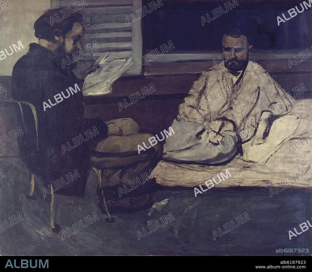 PAUL CEZANNE. 'Paul Alexis Reading a Manuscript to Emile Zola', 1869-1870, Oil on canvas, 130 x 160 cm.